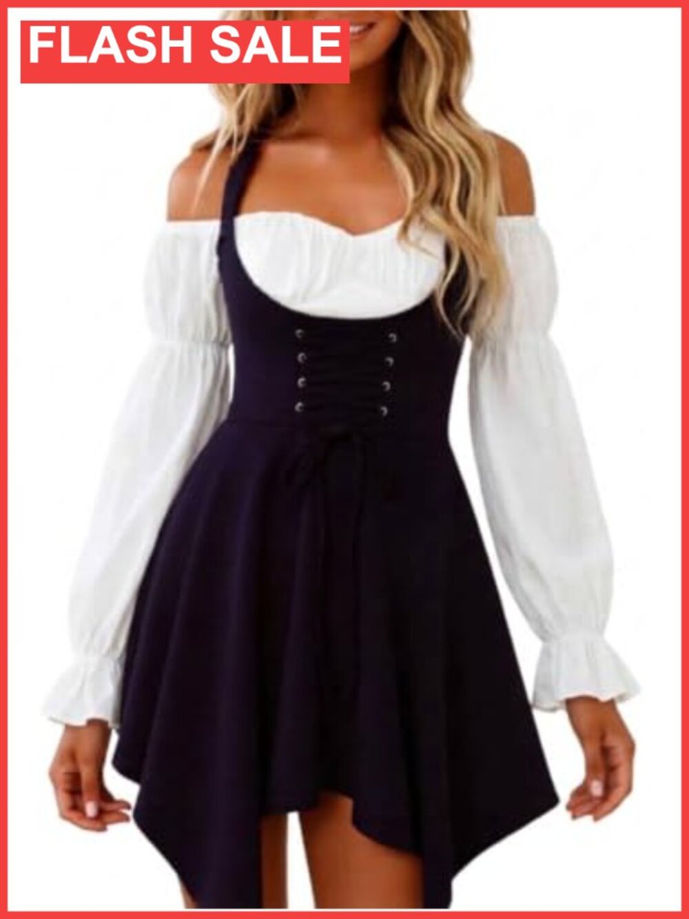 Women's Suspender Skirt High Waist Flared Skater Pinafore A-Line